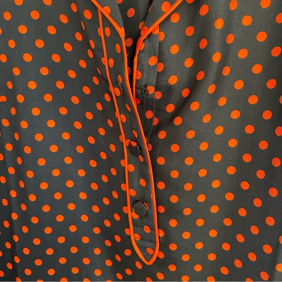 J Crew Collection Silk Polka Dot Pajama Top size M - Picture 3 of 4